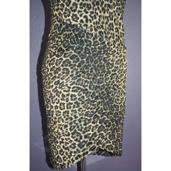 NEW Torn by Ronny Kobo Kaitlyn Pleated Cheetah Mini Dress L 6/8 $215 - Picture 4 of 8